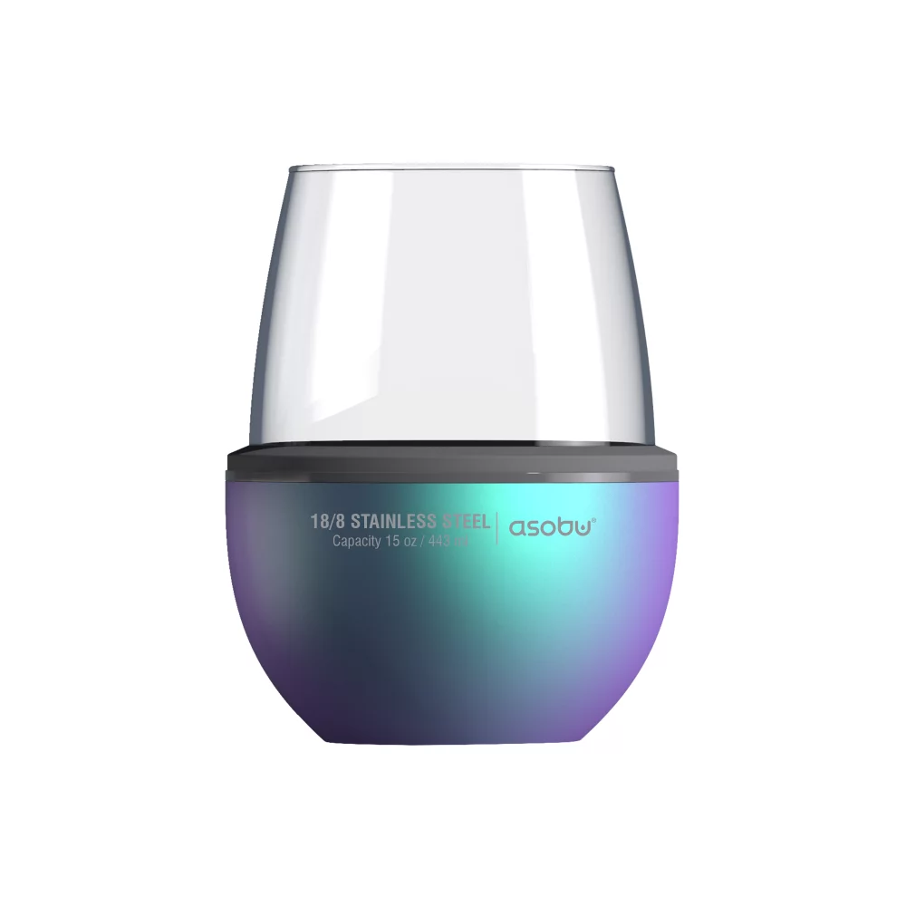 Asobu® Insulated Wine Cooler with Stemless Wine Glass Included