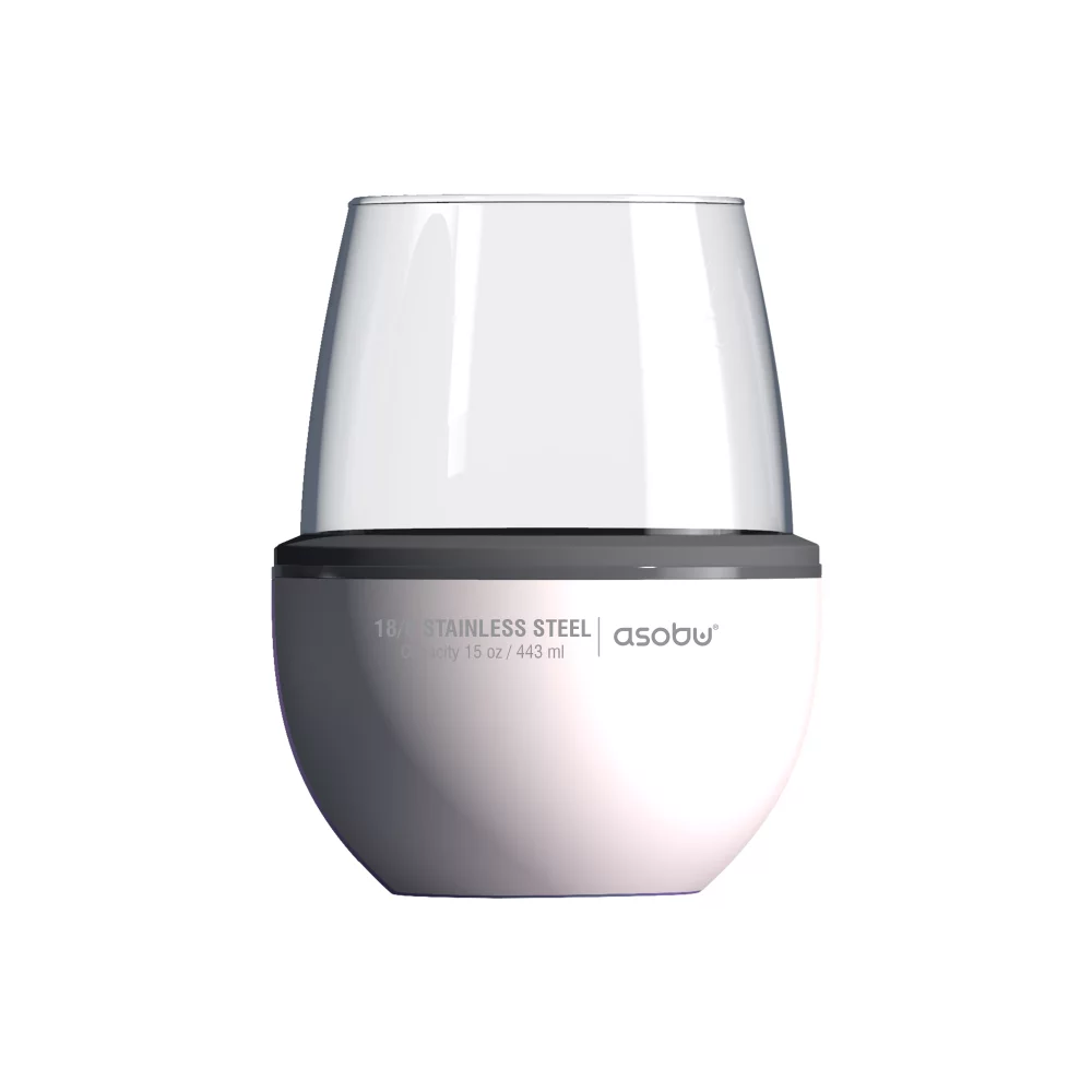 Asobu® Insulated Wine Cooler with Stemless Wine Glass Included