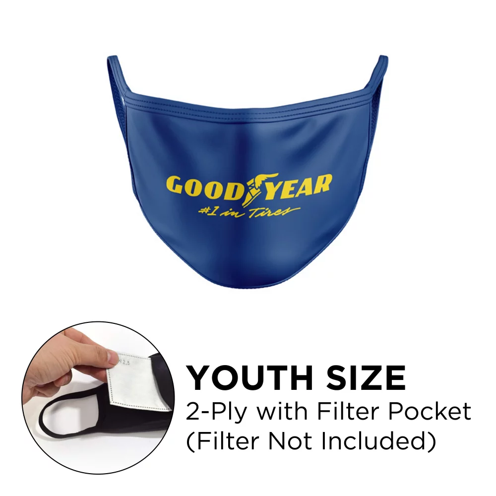 Mask - Flat 2 Ply With Pocket Cotton Silscreened Fixed Ear Youth Size