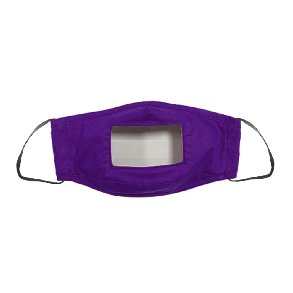 Masque - 3D 2 plis en coton sérigraphié avec fenêtre pour adulte