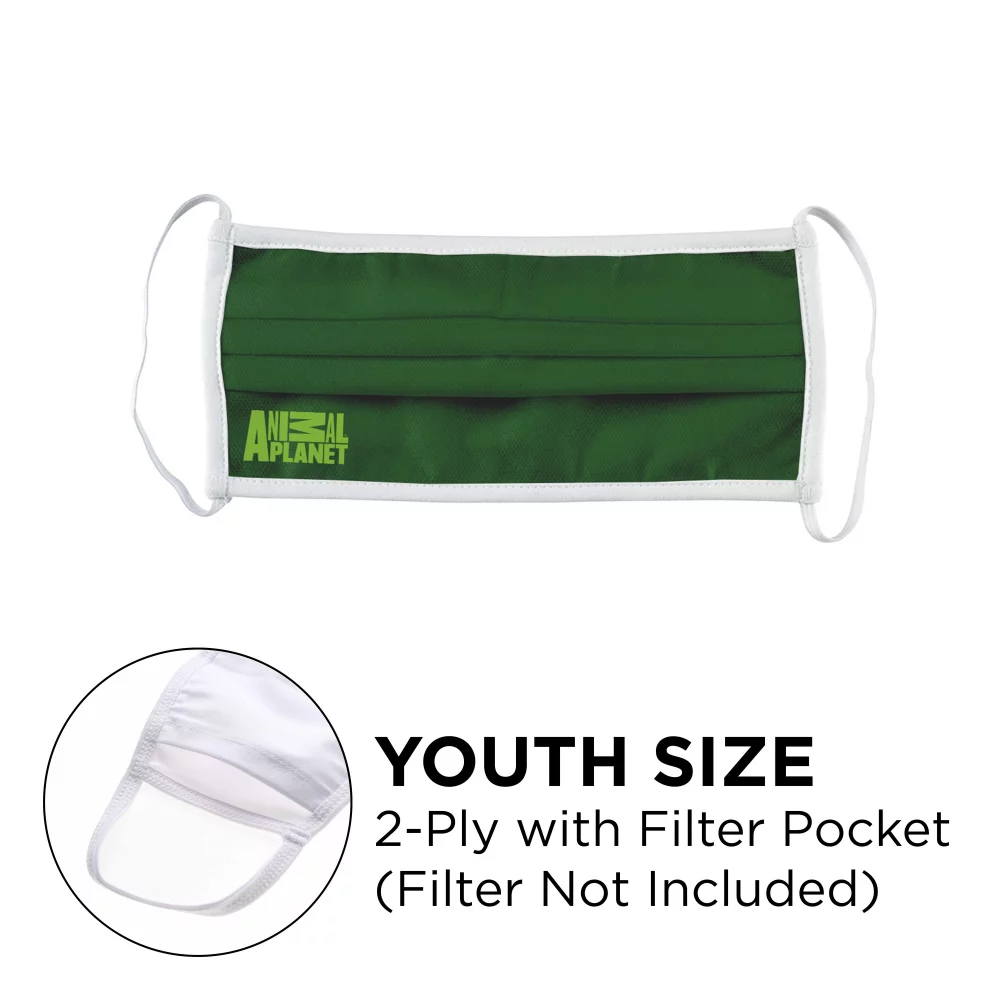 Mask - Pleated 2 Ply With Pocket Cotton Silscreened Fixed Youth