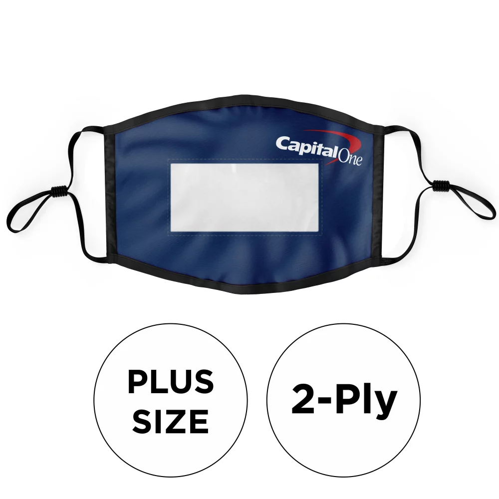 Mask with PVC Window 2 Ply Cotton Adjustable Ear Plus Size