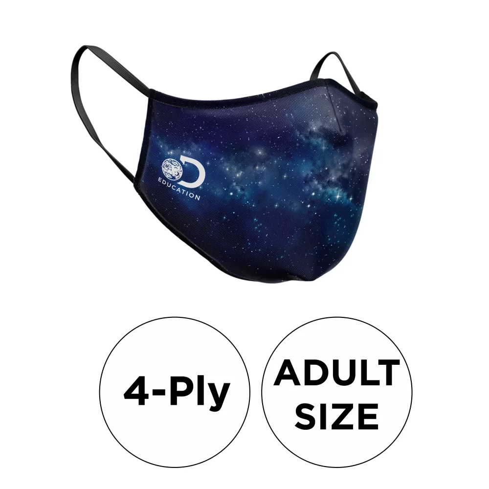 Masque - Polyester 4 plis en 3D à couleur pleine avec élastiques pour adulte.