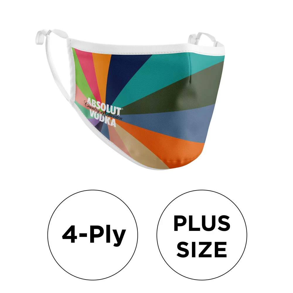 Masque - Polyester 3D 4 plis en couleur pleine ajustable avec oreilles de grande taille