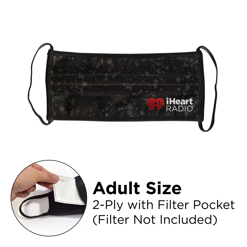 Masque plissé 2 plis avec poche en polyester plein couleur pour adulte fixe