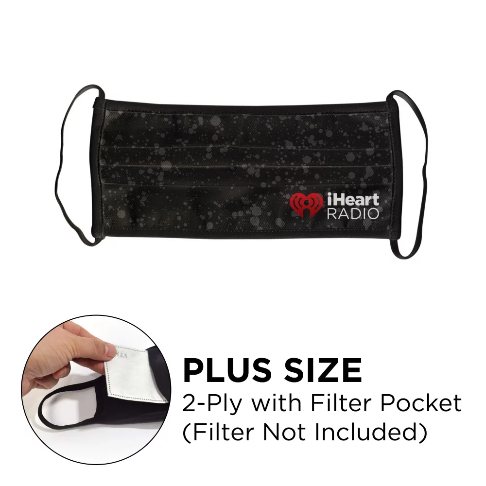 Masque - Plissé 2 plis avec poche en polyester couleur pleine fixe plus