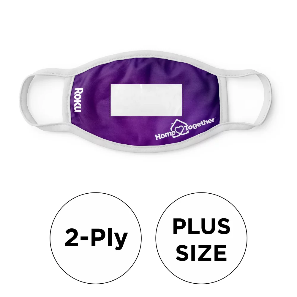 Masque avec fenêtre en PVC 2 plis en polyester couleur pleine fixe plus