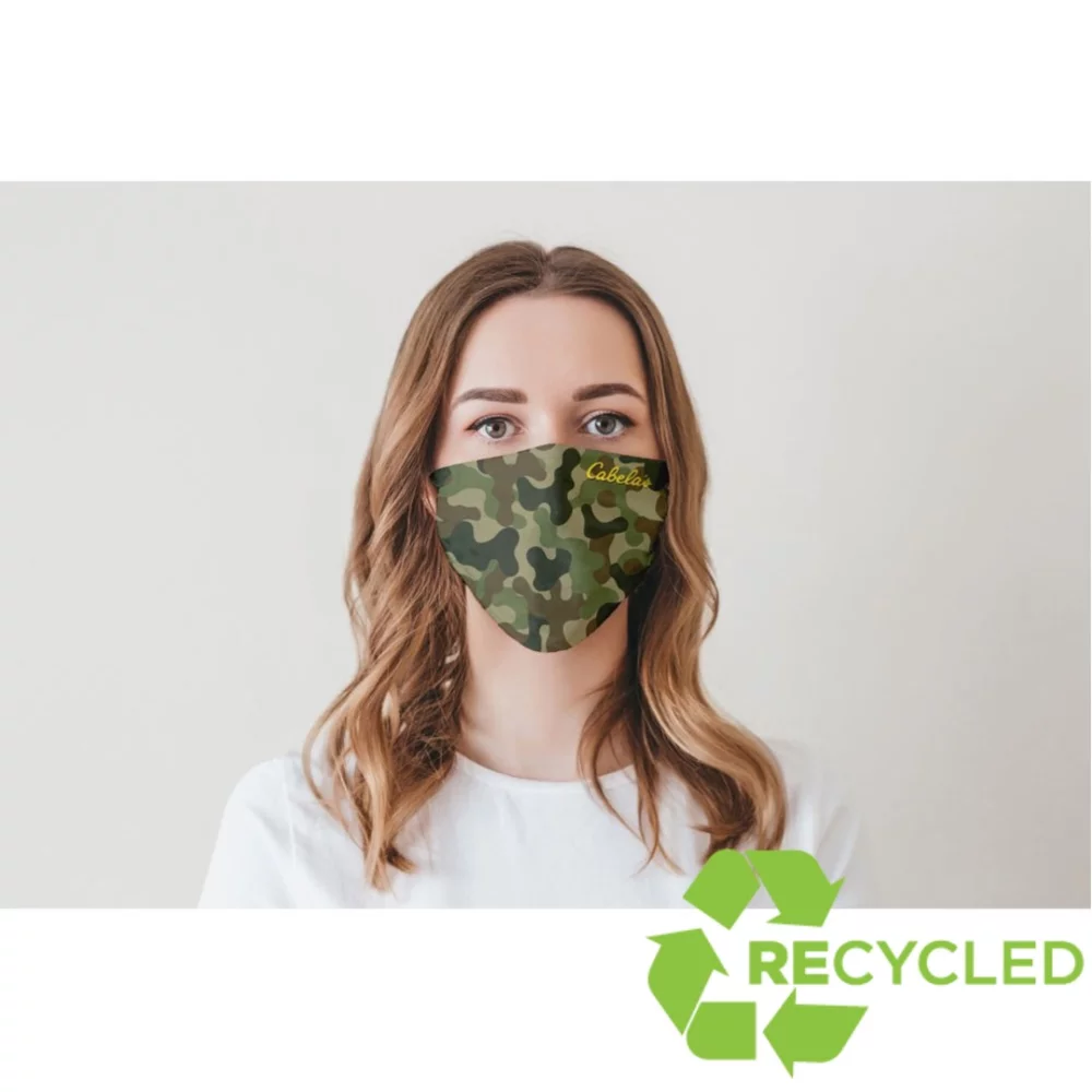 Masque facial en RPET recyclé sublimé à 2 plis avec poche