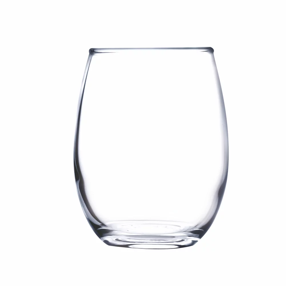 9 Oz. Stemless White Wine Glass (Screen Printed)