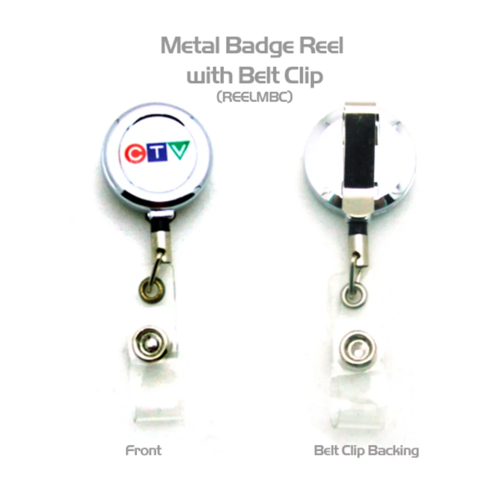 Reel de badge en métal avec clip arrière