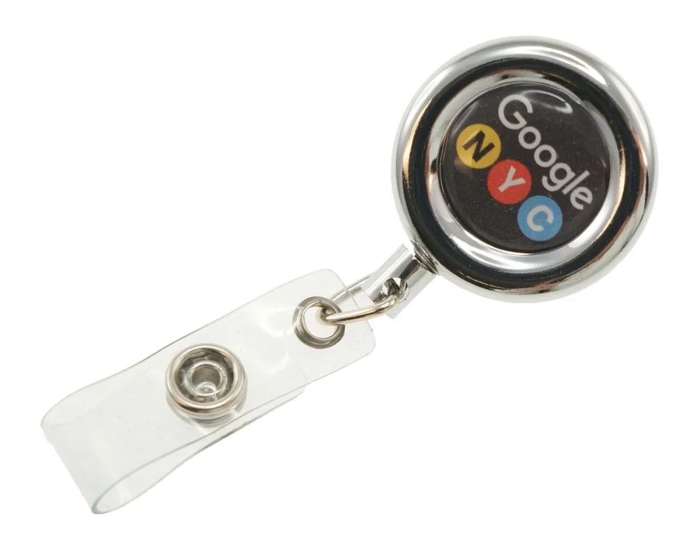 Reel de badge en métal avec clip arrière