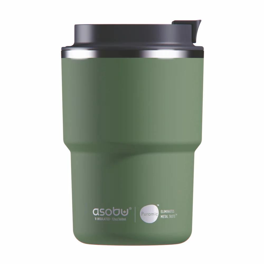 Gobelet isotherme sous vide Asobu® Coffee Express de 12 oz avec intérieur en céramique revêtu