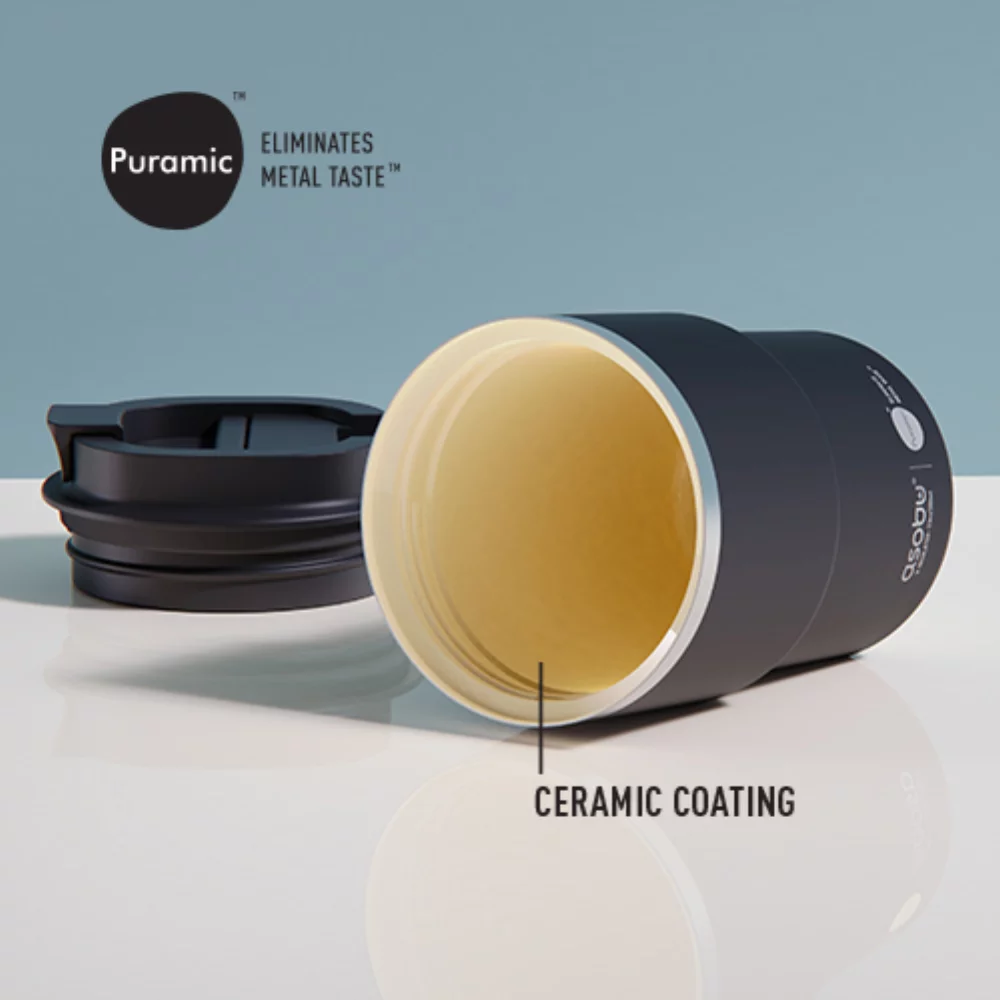 12 Oz. Asobu® Coffee Express Vacuum Insulated Tumbler w/Ceramic Coated Interior