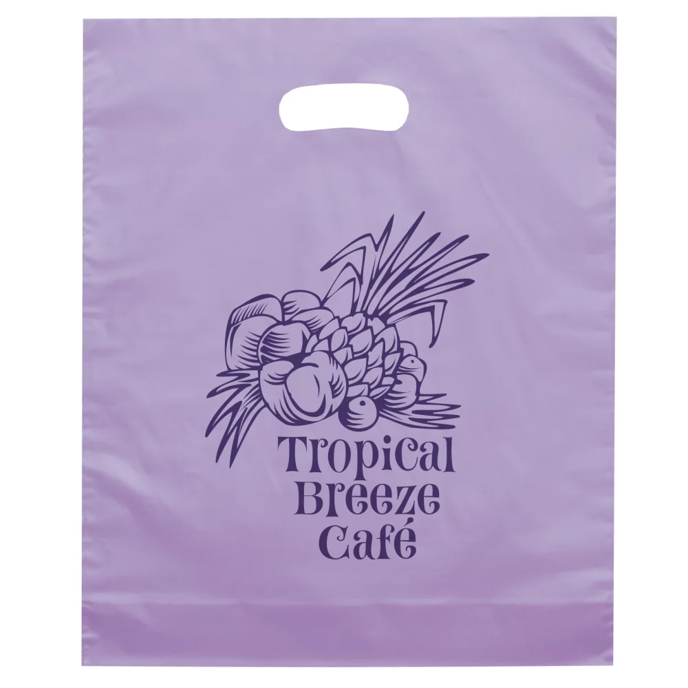 Orchid™ Frosted Brite Die Cut Handle Bag (Flexo Ink)
