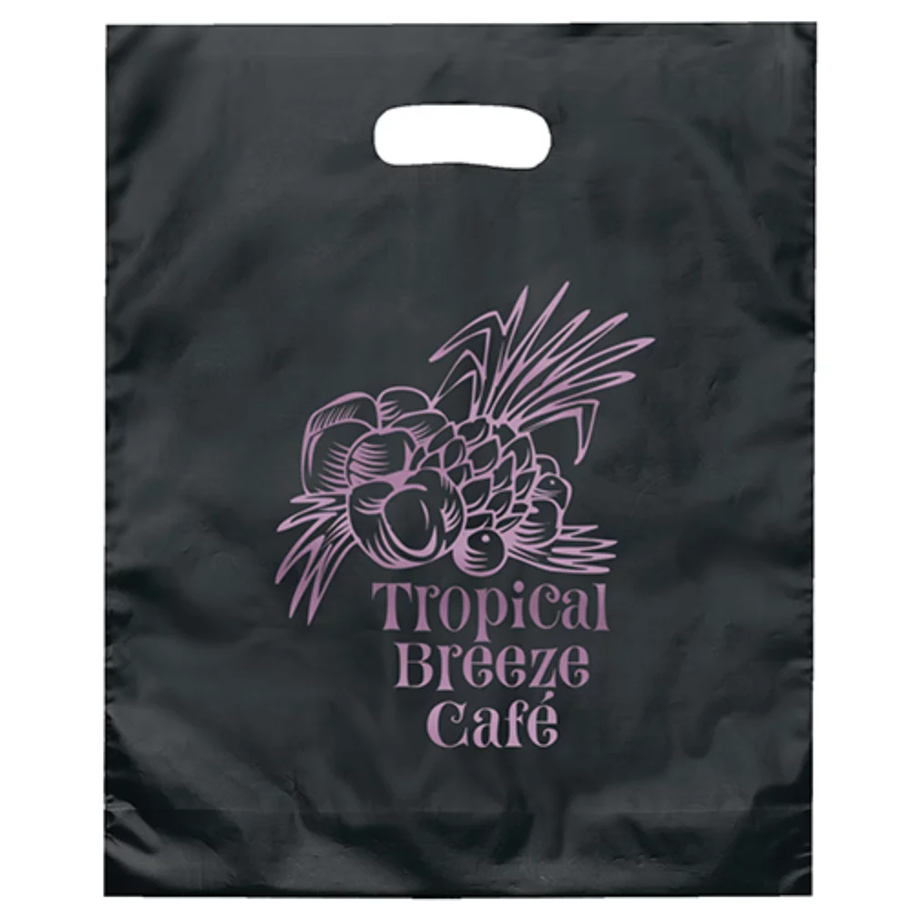 Orchid™ Frosted Brite Die Cut Handle Bag (Flexo Ink)