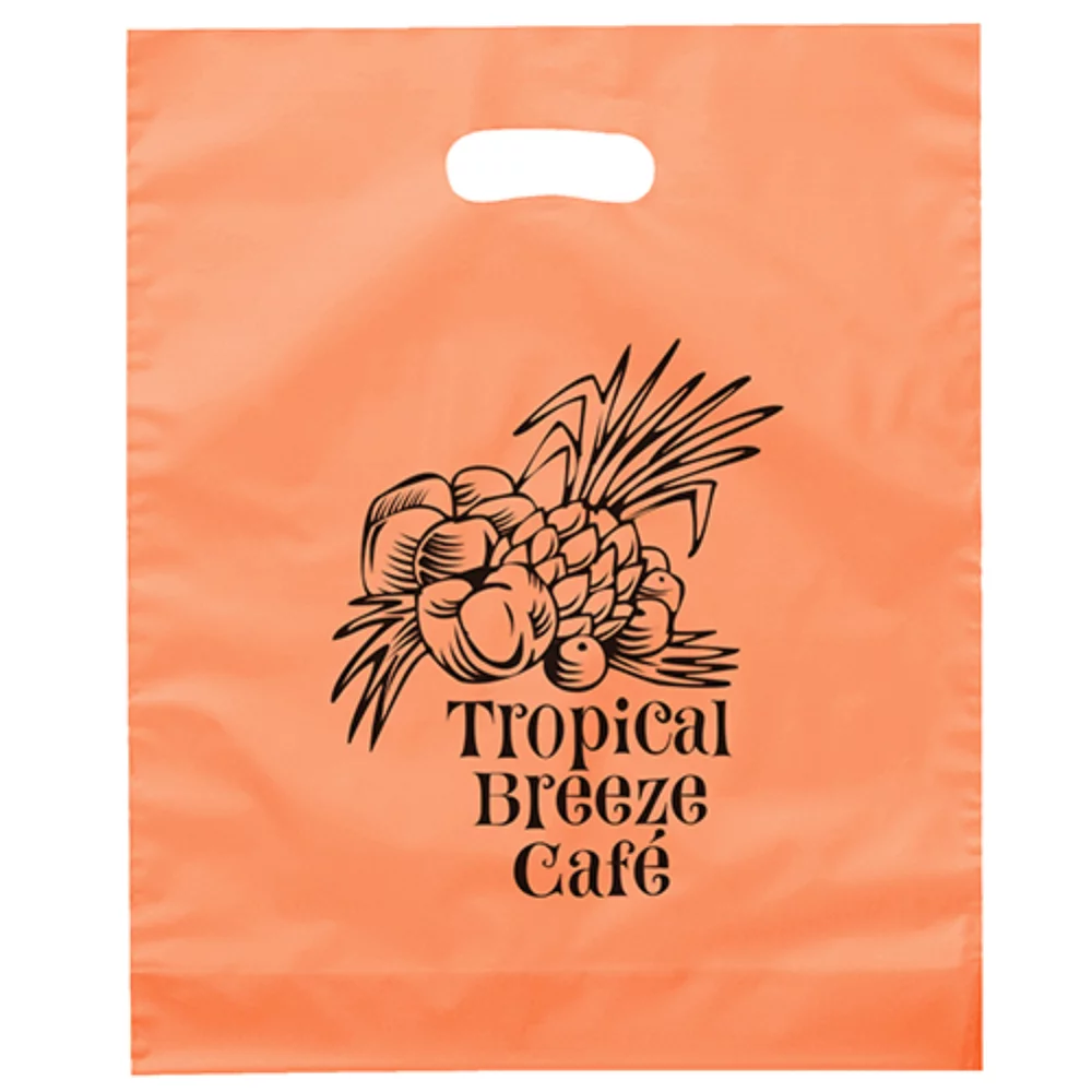 Orchid™ Frosted Brite Die Cut Handle Bag (Flexo Ink)
