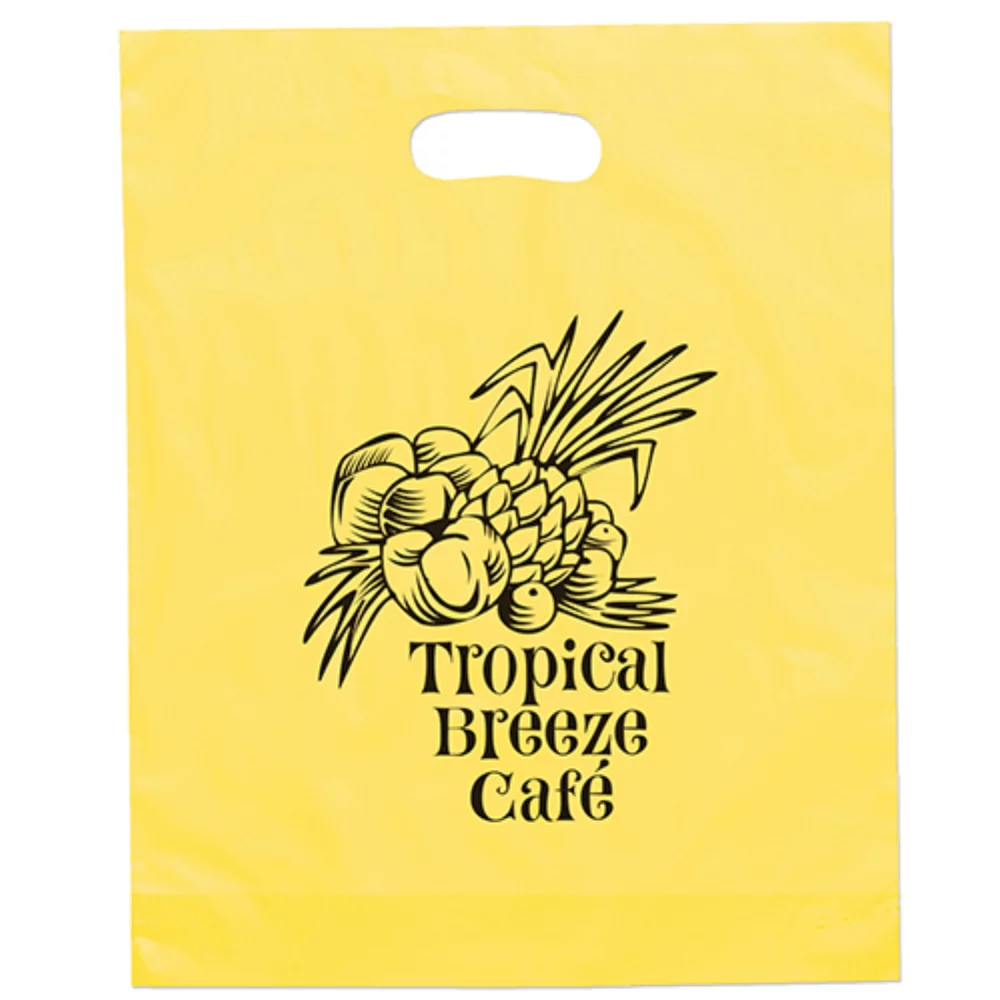 Orchid™ Frosted Brite Die Cut Handle Bag (Flexo Ink)