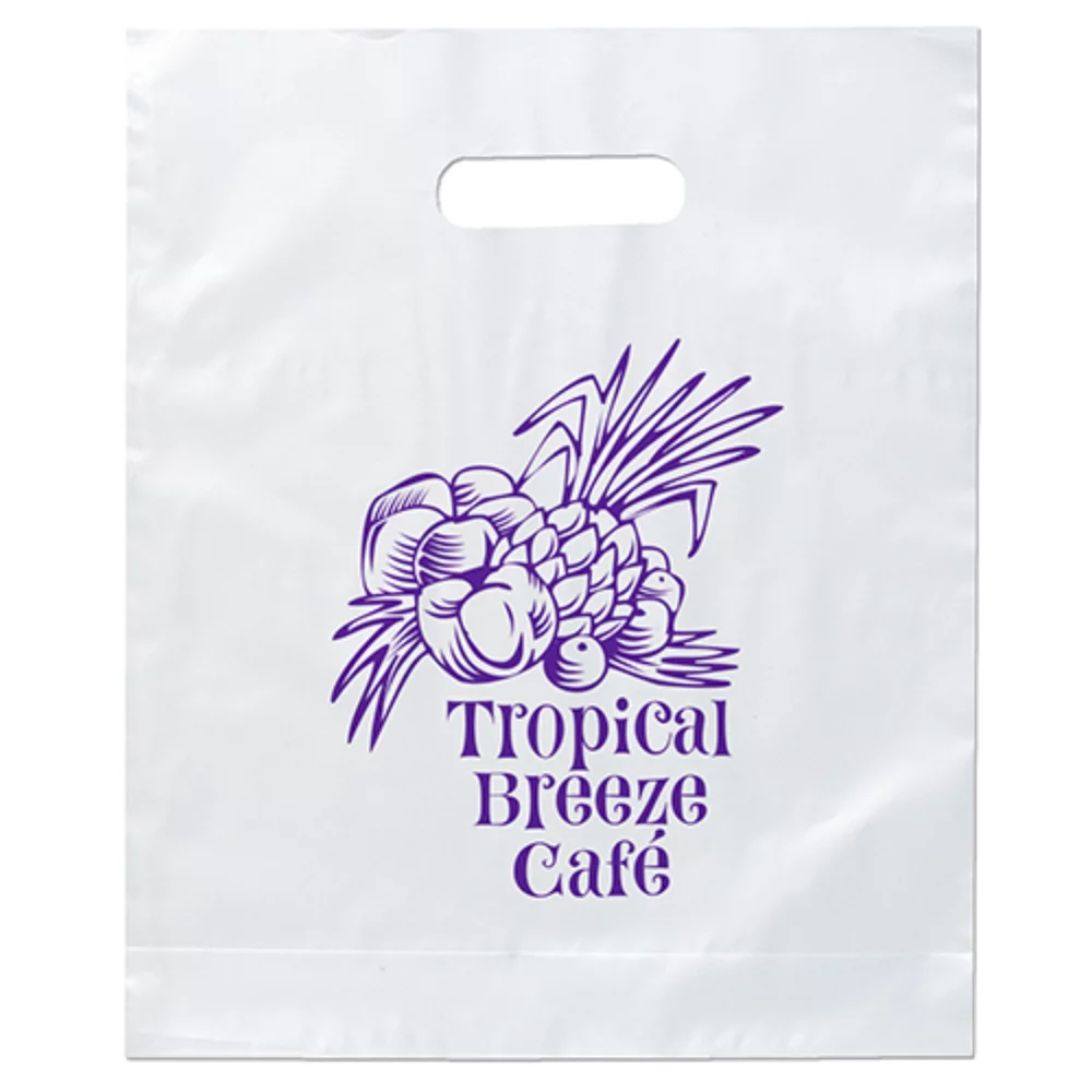 Orchid™ Frosted Brite Die Cut Handle Bag (Flexo Ink)
