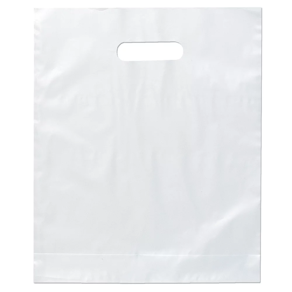 Orchid™ Frosted Brite Die Cut Handle Bag (Flexo Ink)