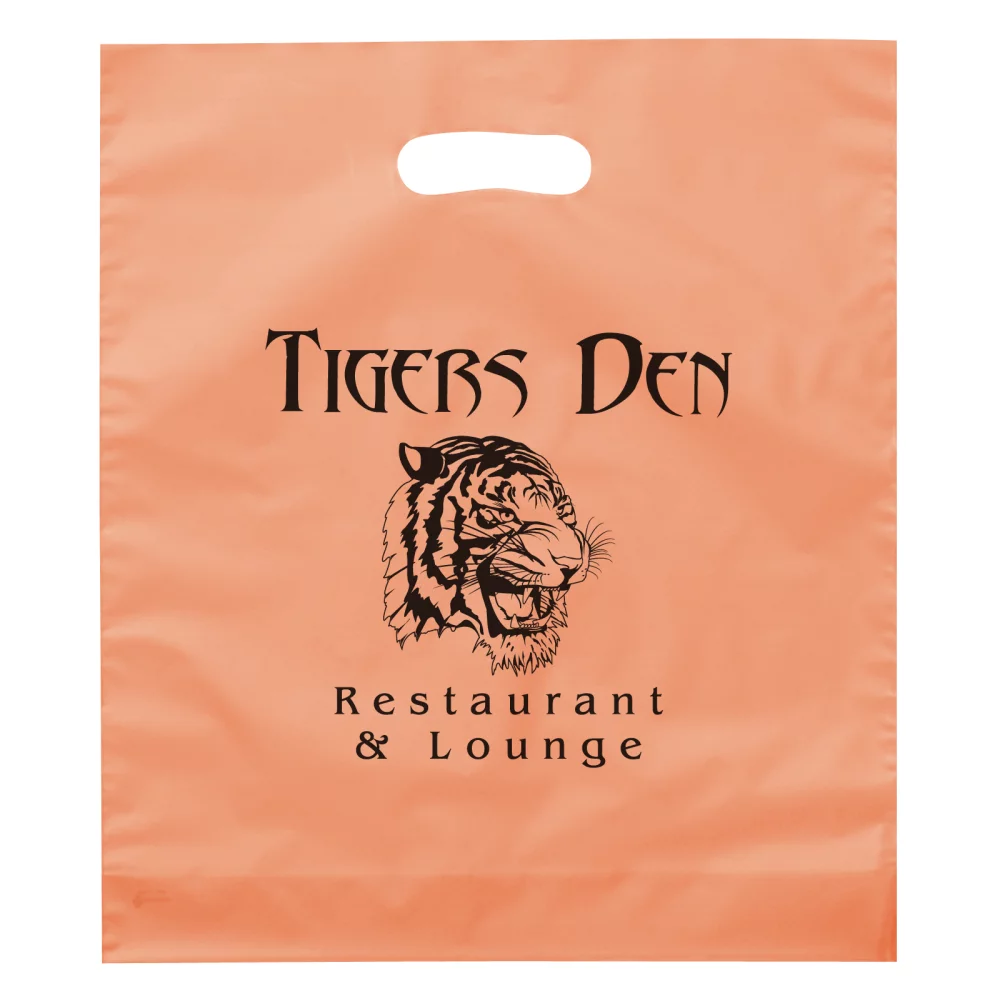 Rose™ Frosted Brite Die Cut Handle Bag (Flexo Ink)