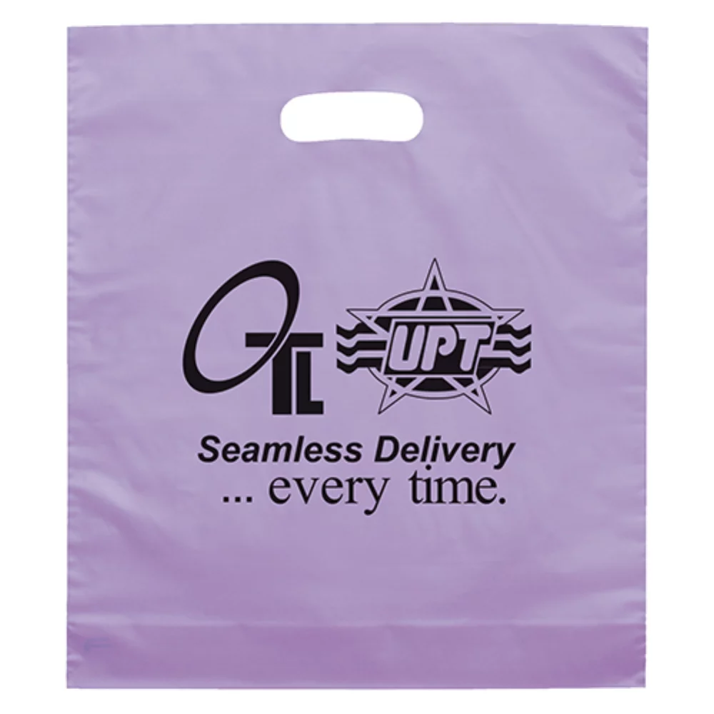 Rose™ Frosted Brite Die Cut Handle Bag (Flexo Ink)