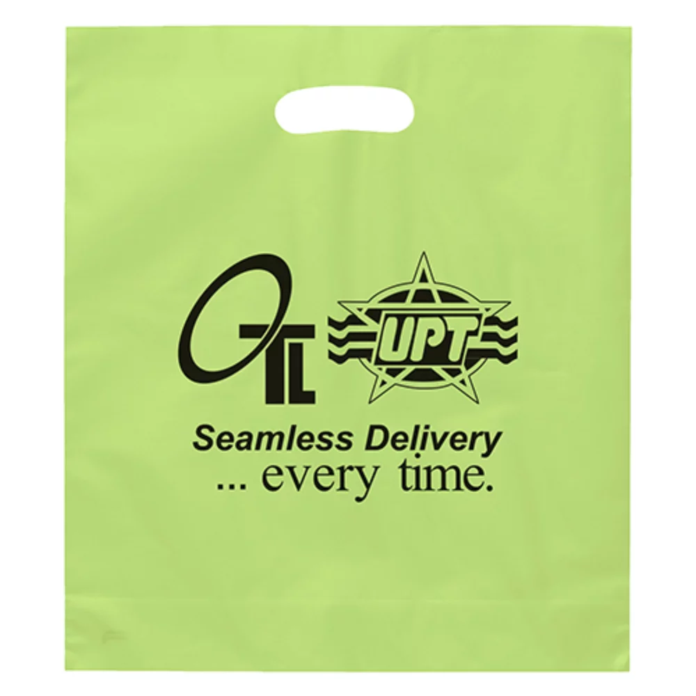 Rose™ Frosted Brite Die Cut Handle Bag (Flexo Ink)