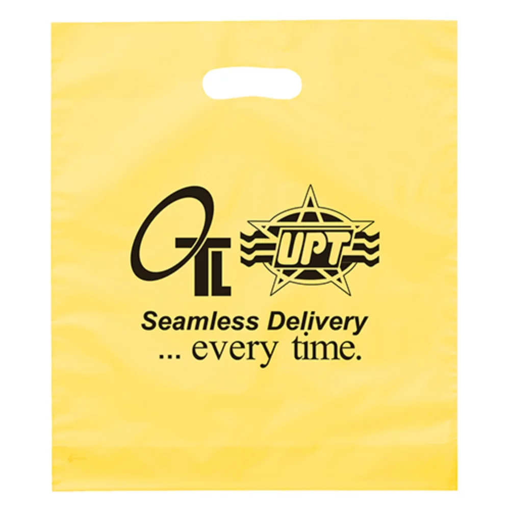 Rose™ Frosted Brite Die Cut Handle Bag (Flexo Ink)