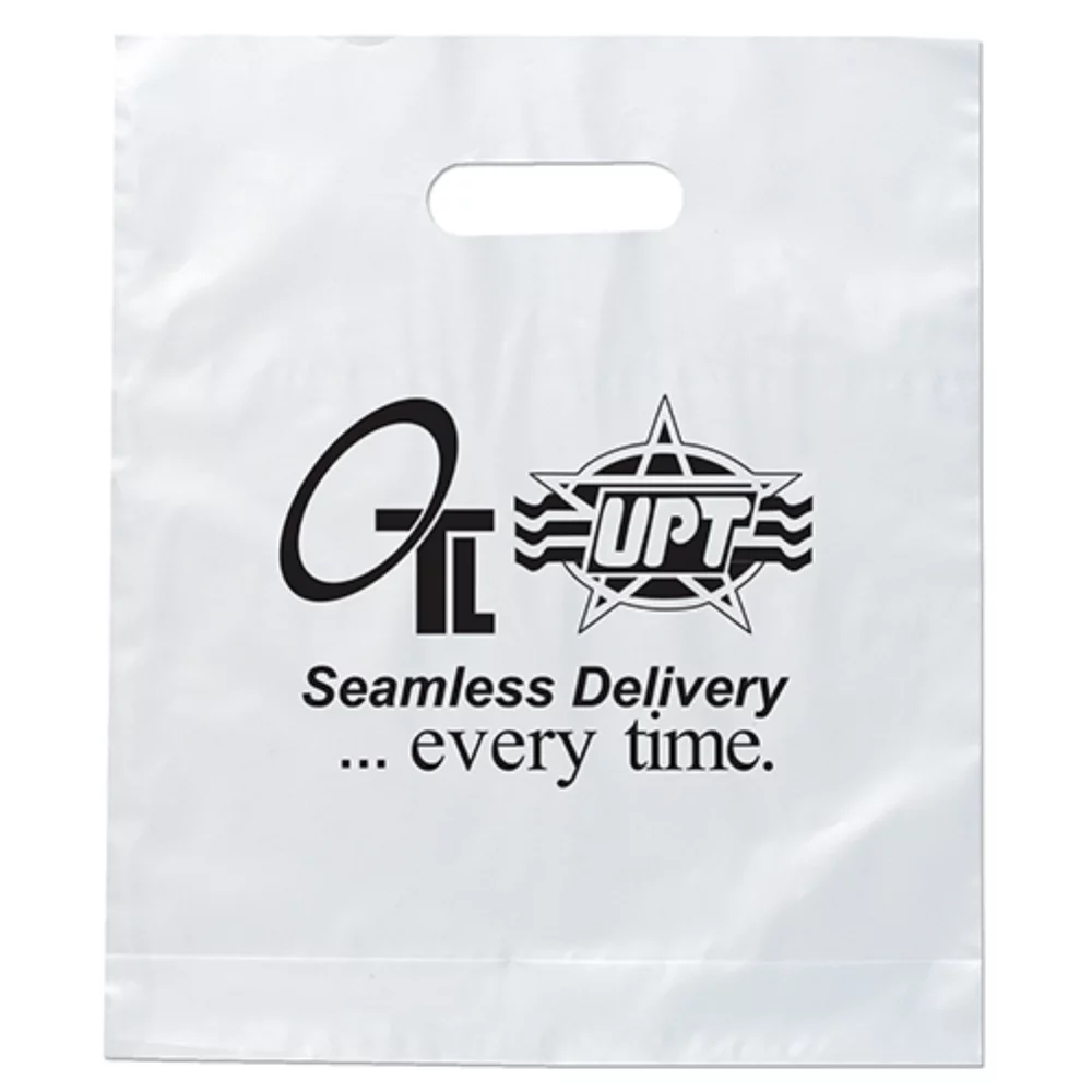 Rose™ Frosted Brite Die Cut Handle Bag (Flexo Ink)