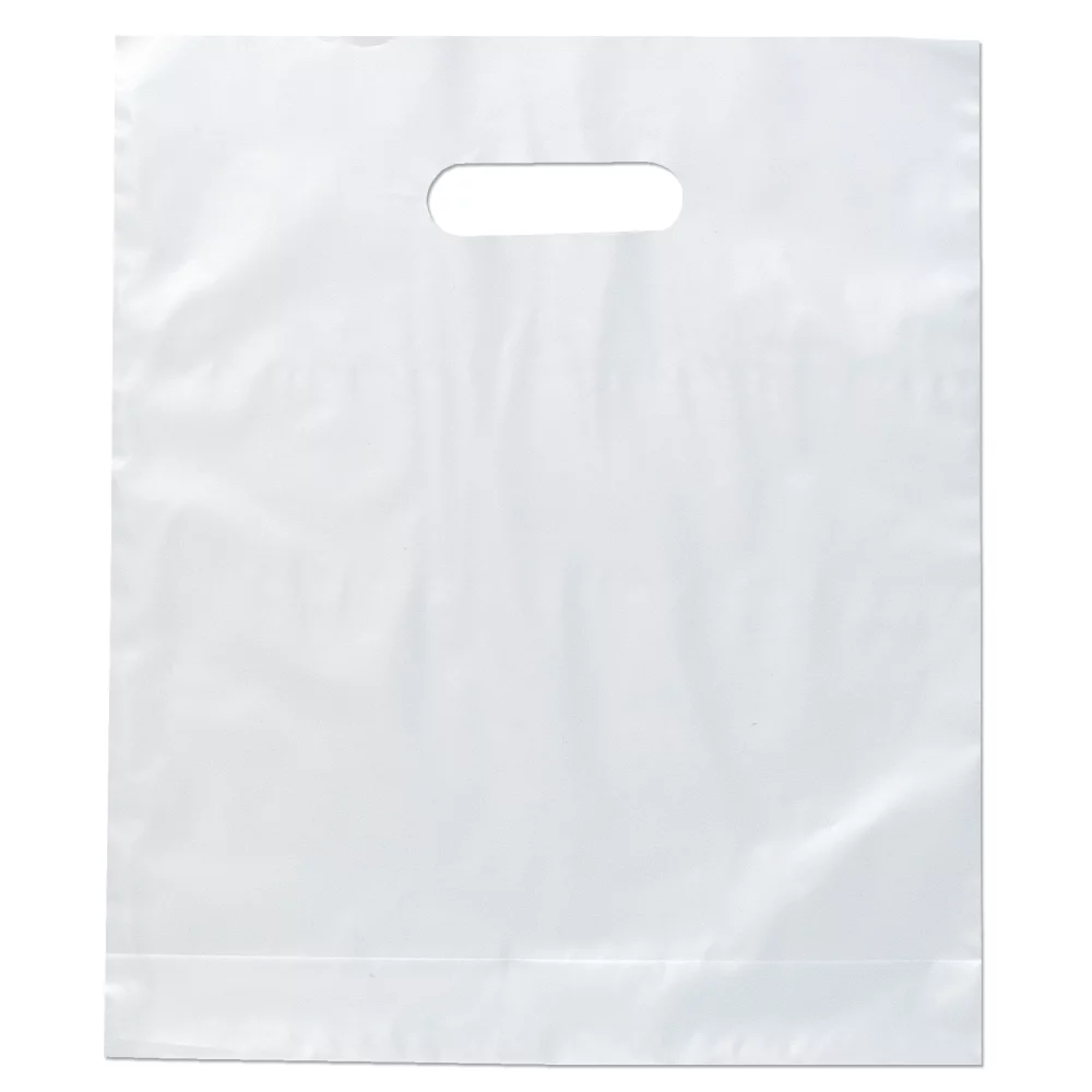 Rose™ Frosted Brite Die Cut Handle Bag (Flexo Ink)