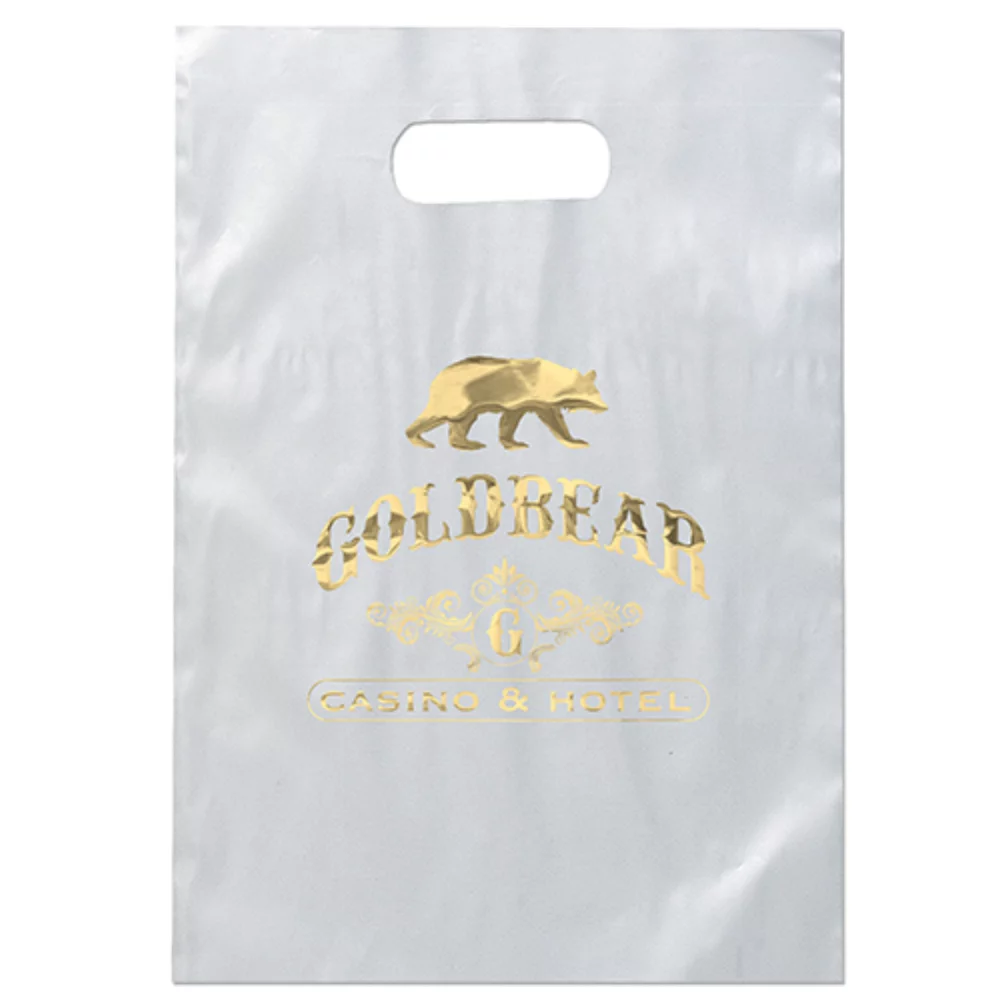 Aster™ Frosted Brite Die Cut Handle Bag (Foil)