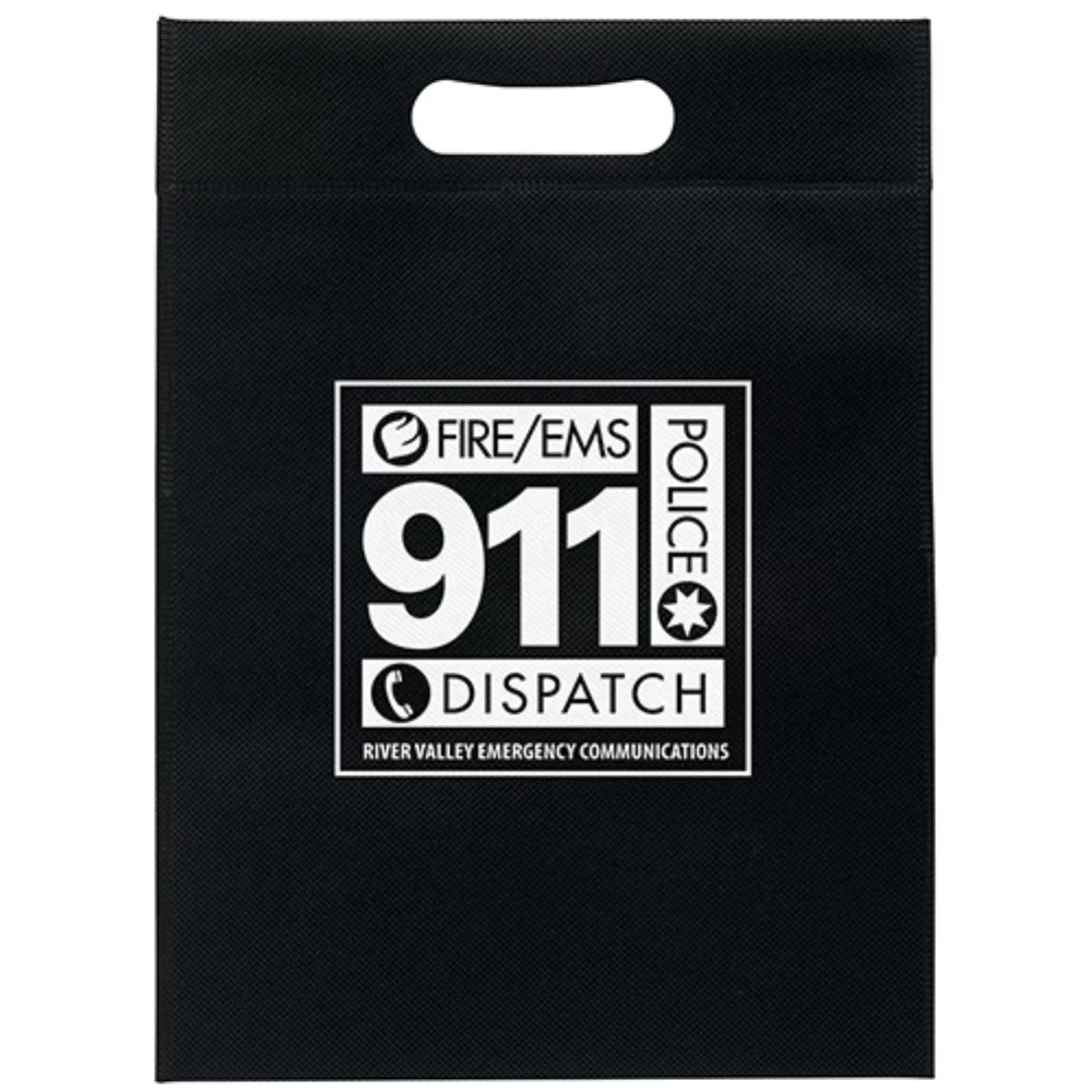 Petit sac à poignée découpée en non-tissé (impression à l'écran)