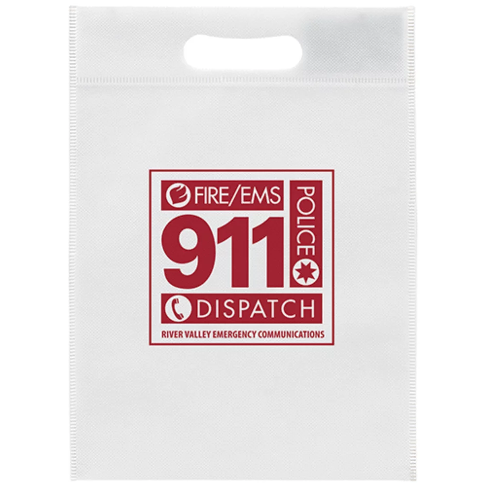 Petit sac à poignée découpée en non-tissé (impression à l'écran)