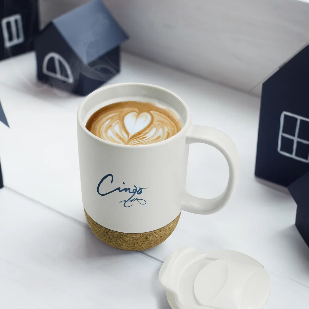 Tasse à café en céramique avec bouchon de 12 oz.