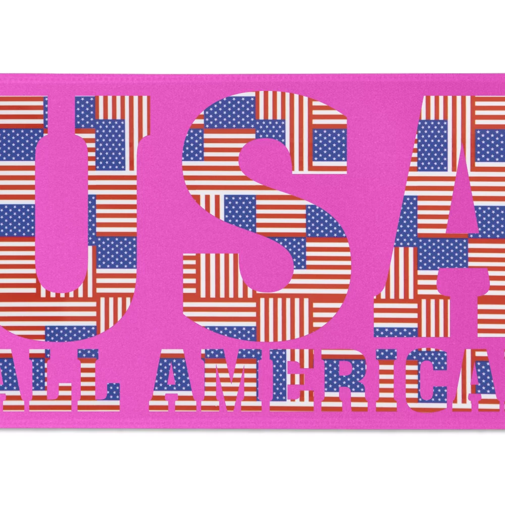 Ruban de satin de 6" avec badge (Brillance - Finition spéciale)