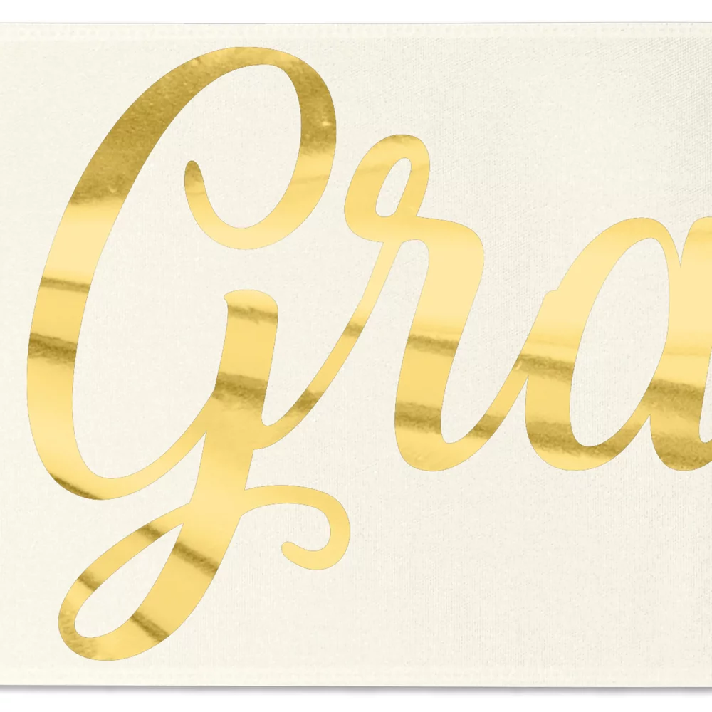 Ruban de satin de 8" avec badge (Brillance - Finition spéciale)