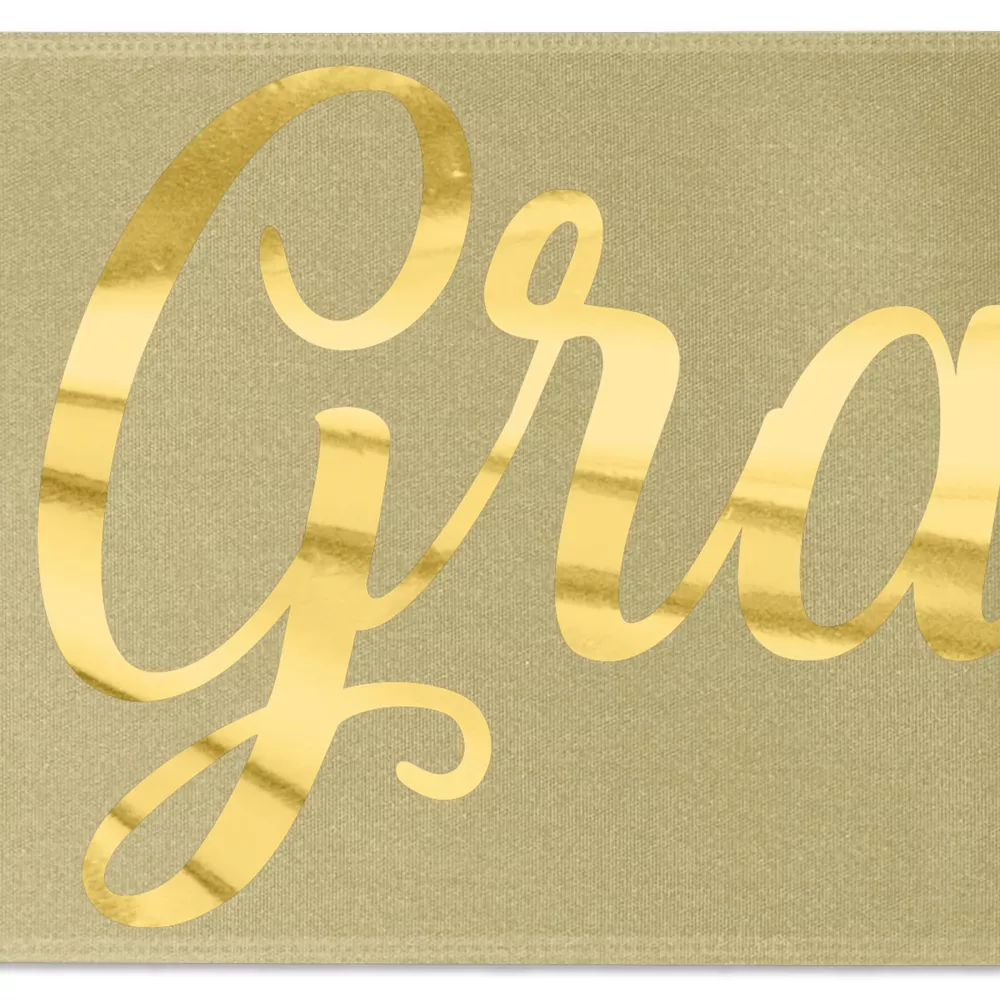 Ruban de satin de 8" avec badge (Brillance - Finition spéciale)