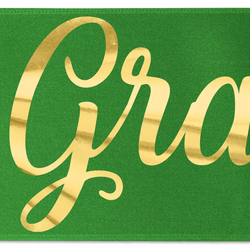 Ruban de satin de 8" avec badge (Brillance - Finition spéciale)