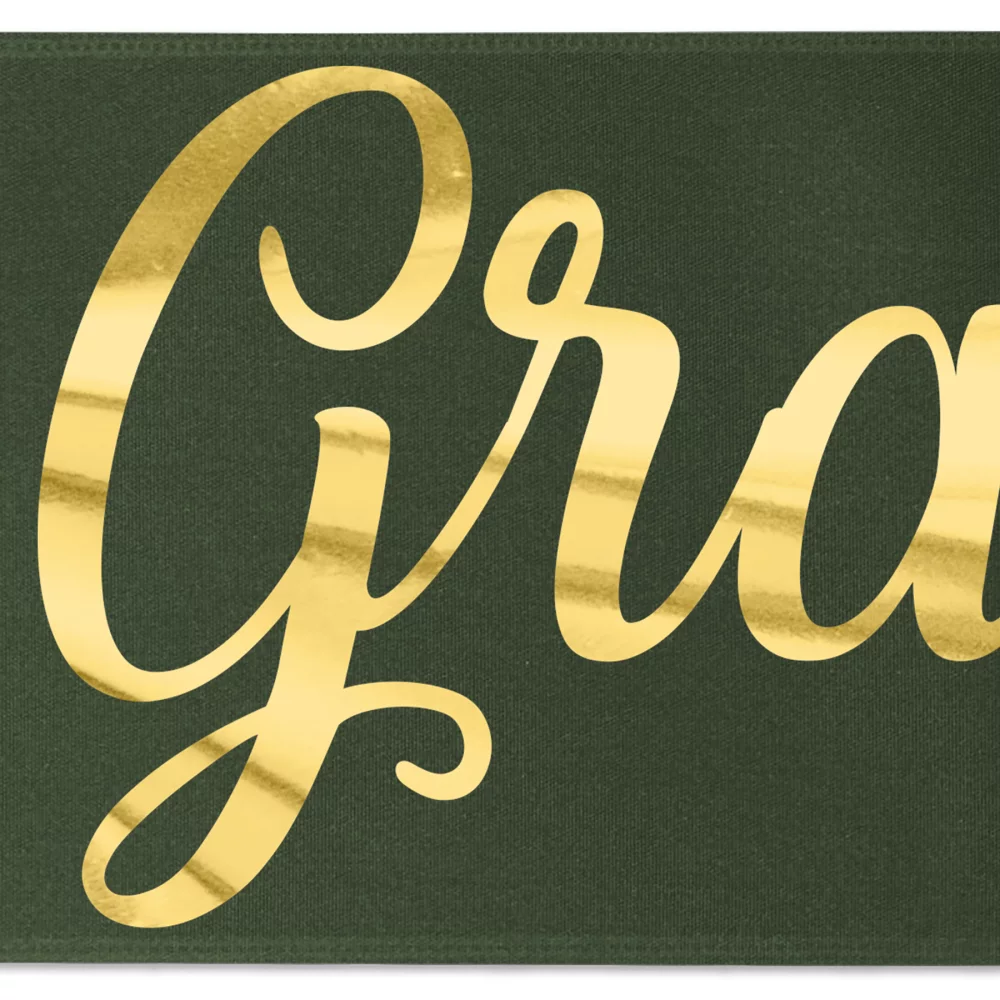 Ruban de satin de 8" avec badge (Brillance - Finition spéciale)