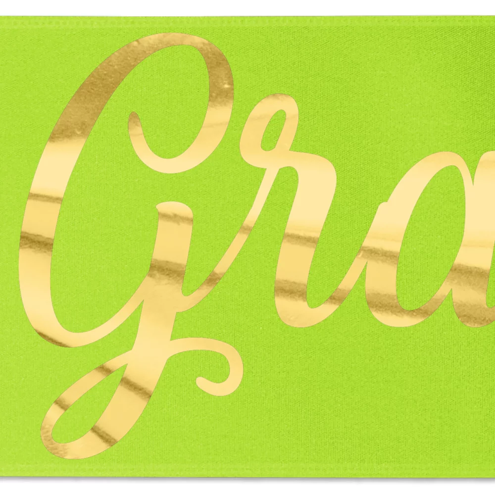 Ruban de satin de 8" avec badge (Brillance - Finition spéciale)