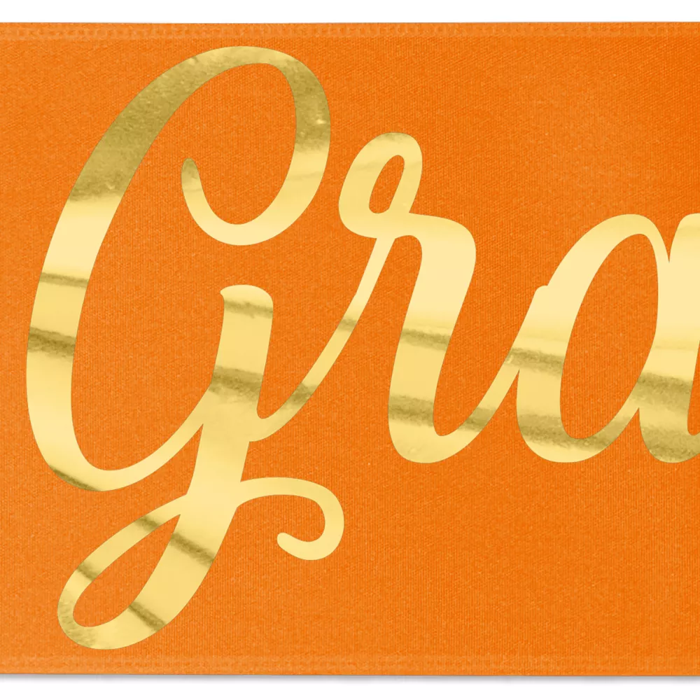 Ruban de satin de 8" avec badge (Brillance - Finition spéciale)