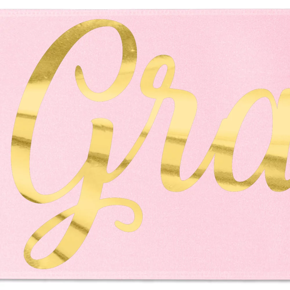 Ruban de satin de 8" avec badge (Brillance - Finition spéciale)