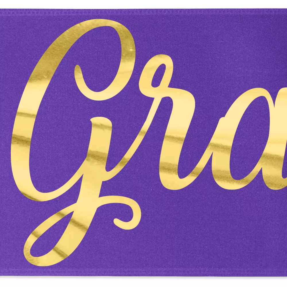 Ruban de satin de 8" avec badge (Brillance - Finition spéciale)