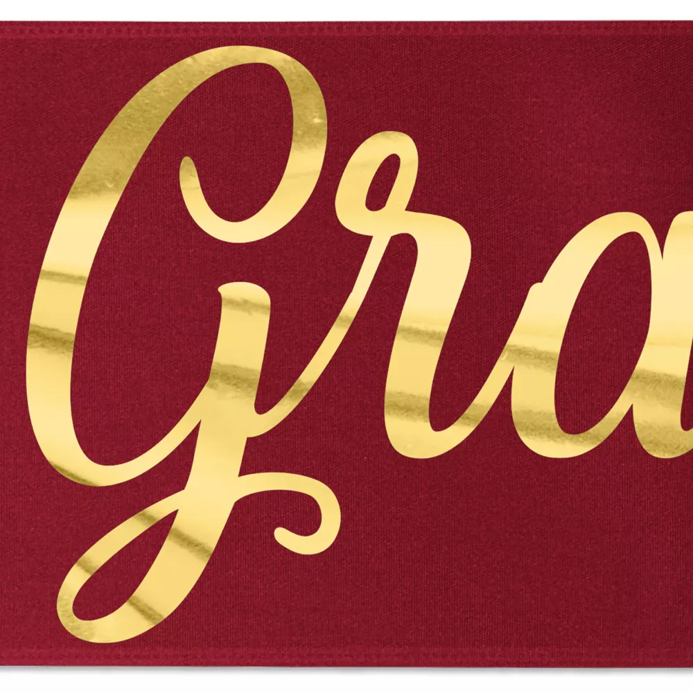 Ruban de satin de 8" avec badge (Brillance - Finition spéciale)