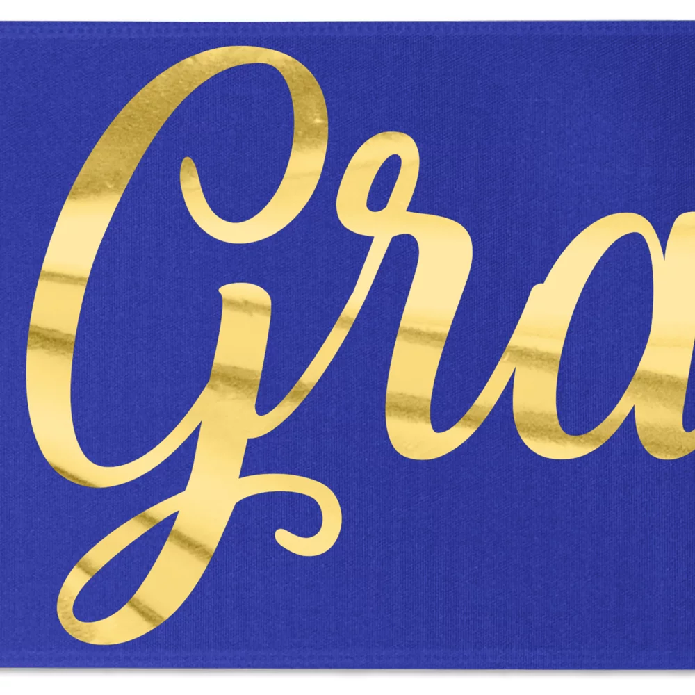 Ruban de satin de 8" avec badge (Brillance - Finition spéciale)