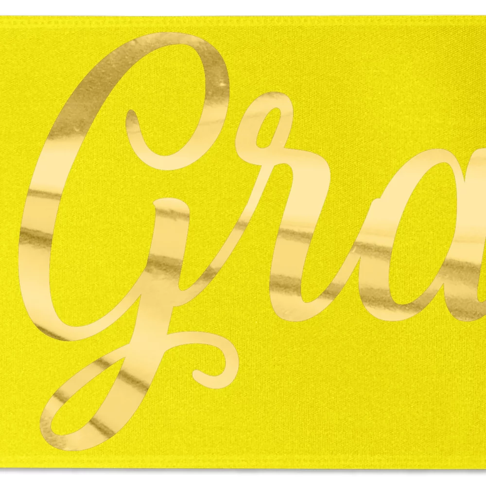 Ruban de satin de 8" avec badge (Brillance - Finition spéciale)