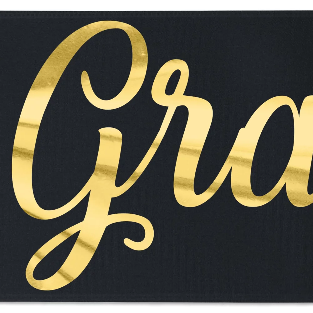 Ruban de satin de 8" avec badge (Brillance - Finition spéciale)