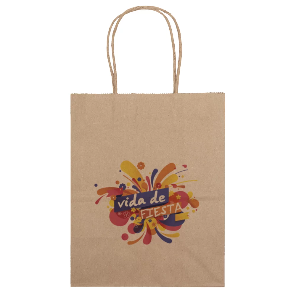 Sac de magasinage écologique mini en papier kraft brun (chromatique)