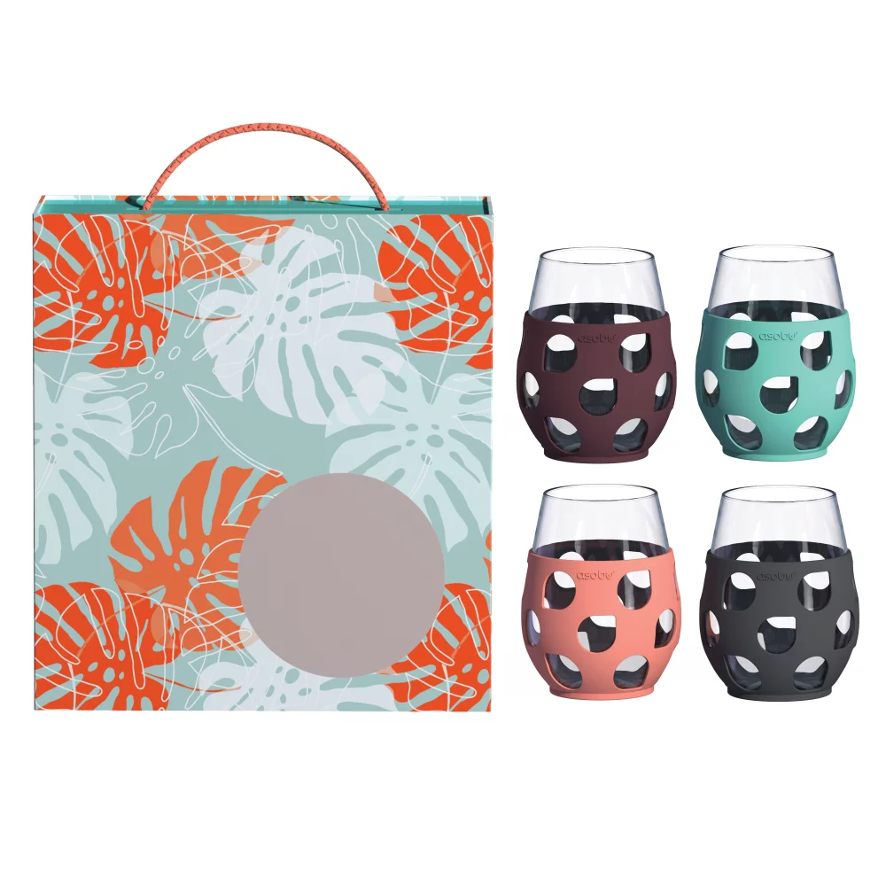 17 Oz. Asobu® Garden Goblet w/Silicone Sleeve (Set of 4)