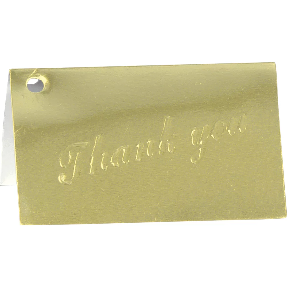 Carte-cadeau avec inscription "Merci" en relief