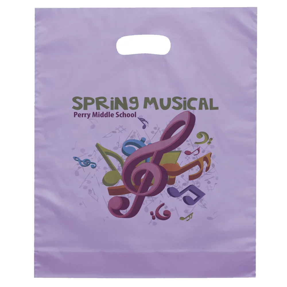 Orchid™ Frosted Brite Die Cut Handle Bag (Dynamic Color)